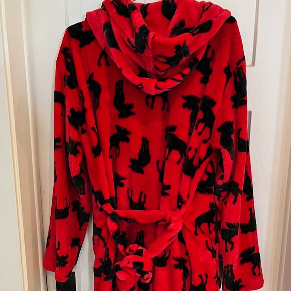 Hatley Moose Adult Fleece Robe - Picture 4 of 6